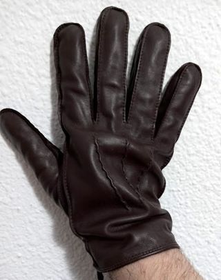 Guantes de Piel Vegana para Hombre Marrón