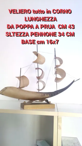 Vascello artigianale in corno trialbero