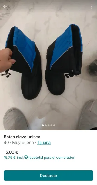 Botas de nieve unisex talla 40