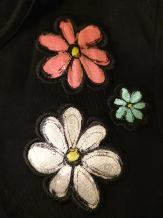 Vestido Desigual Negro con Flores Multicolor