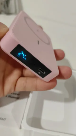 Cargador Inalámbrico Power Bank Rosa