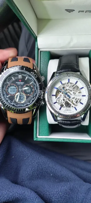 Reloj Fredric Automático Esqueleto Caja Dorada