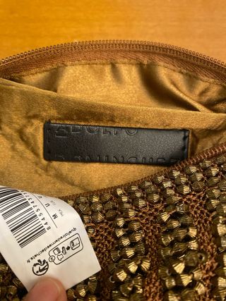 Bolso fiesta Adolfo Domínguez marrón/dorado