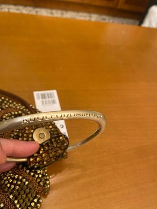 Bolso fiesta Adolfo Domínguez marrón/dorado