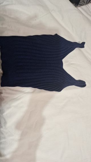 Top punto azul oscuro