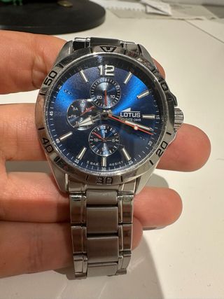 Reloj Lotus Cronógrafo Azul y Plateado