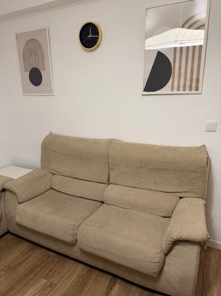 Conjunto de sofá de tela beige