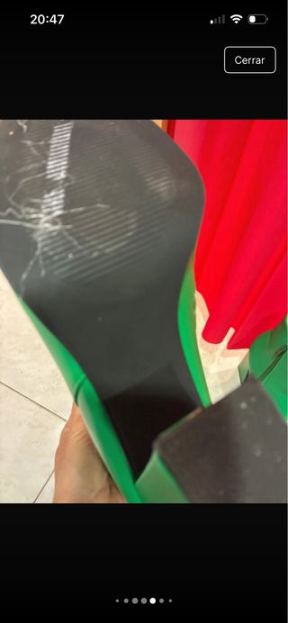 Botín verde tacón alto