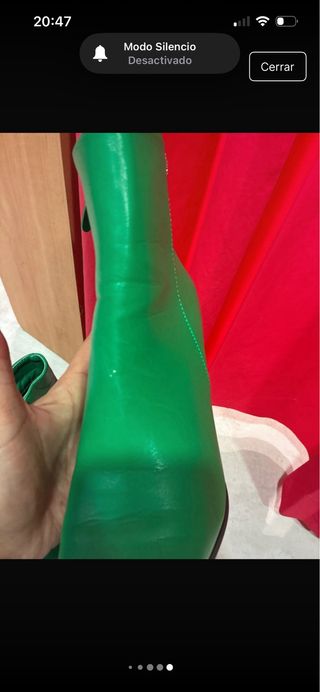 Botín verde tacón alto