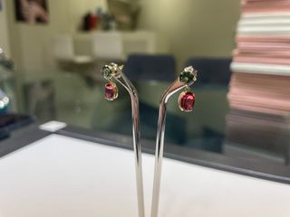 Pendientes Oro 18k Topacio Peony y Verde