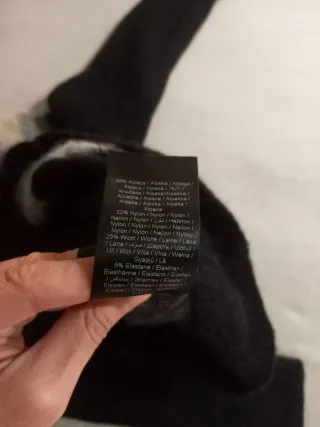 Jersey Ichi negro, con rayas grises y beige talla