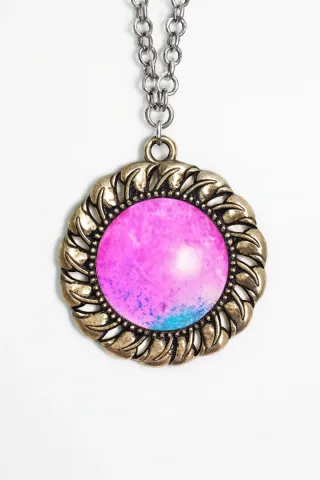 lote Colgante y anillo vintage, cabujón multicolor