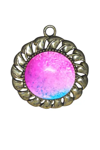 lote Colgante y anillo vintage, cabujón multicolor