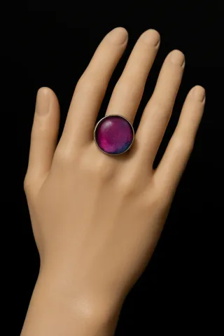 lote Colgante y anillo vintage, cabujón multicolor