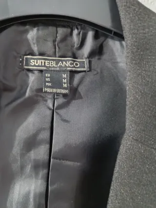 Americana corta negra Blanco