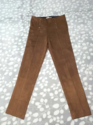 Pantalón Sfera Ante Sintético Marrón Talla M