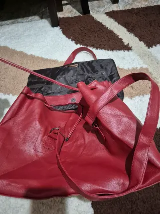 Bolso rojo de cuero boho bag