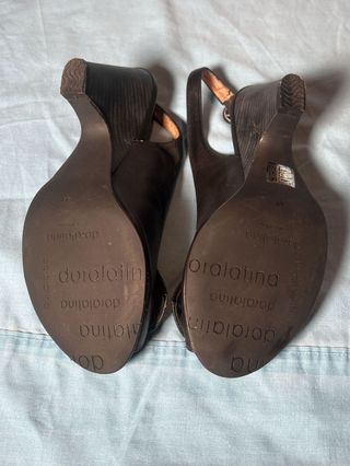 Sandalias Tacón Talla 44 Negras