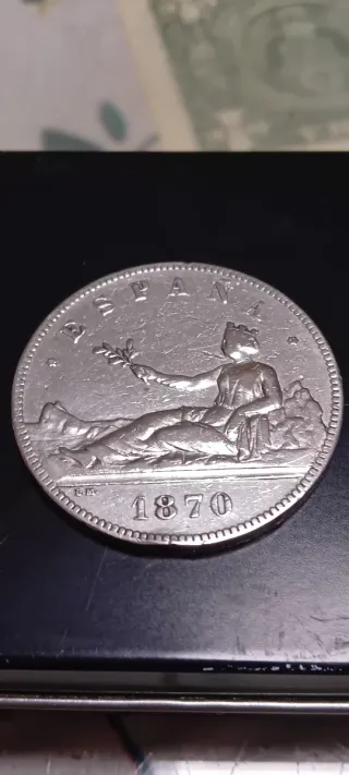 5 Pesetas Plata 1870 Estrella ,18,70