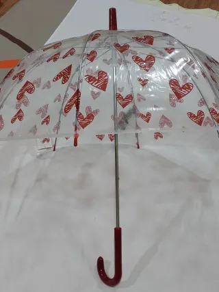 Guarda-Chuva Infantil Coração Transparente