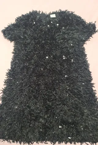 Vestido niña negro lentejuelas