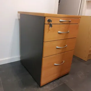 Cajonera Oficina Madera y Metal