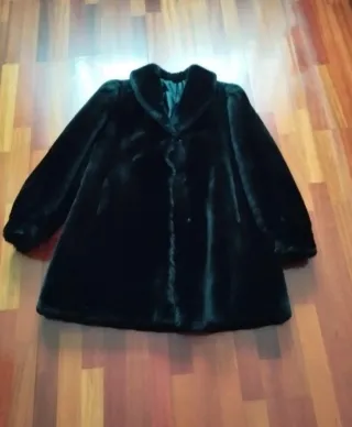 Abrigo imitación visón negro