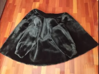 Abrigo imitación visón negro