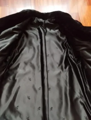 Abrigo imitación visón negro