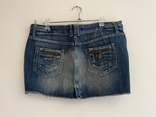 Falda Vaquera Zara TRF Mini Y2K Tiro Bajo Talla 42