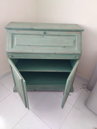 Mueble secreto escritorio vintage verde