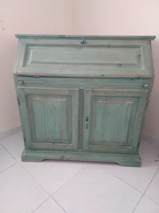 Mueble secreto escritorio vintage verde