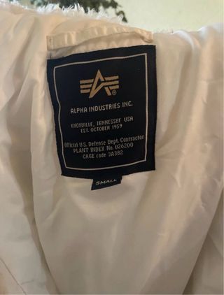 Chaqueta Alpha Industries Blanca unisex como nueva