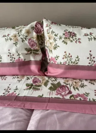 Set Lenzuola Flanella Rosa Floreale