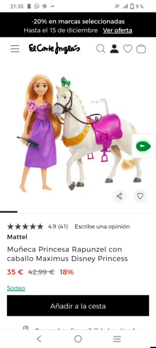 Muñeca Rapunzel con caballo Maximum