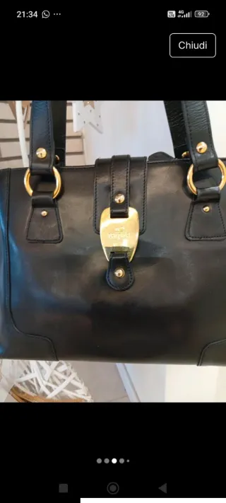 Borsa in vera pelle nera NUOVA