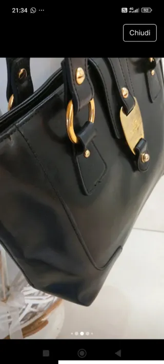 Borsa in vera pelle nera NUOVA