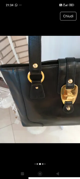 Borsa in vera pelle nera NUOVA