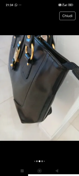 Borsa in vera pelle nera NUOVA