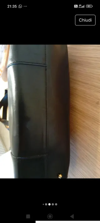 Borsa in vera pelle nera NUOVA