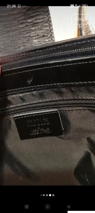 Borsa in vera pelle nera NUOVA