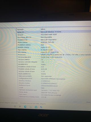 Notebook Acer Aspire E5-571 Nero