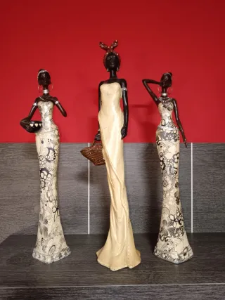 Pack 3 Esculturas Mujeres Africanas