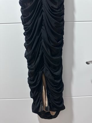 Vestido negro largo drapeado - Nunca usado