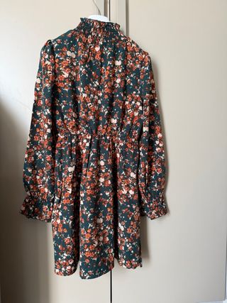 Vestito floreale verde e arancione taglia S