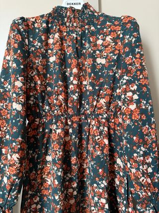 Vestito floreale verde e arancione taglia S