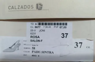 Zapatos piel mujer T. 37 Beige/Rosa