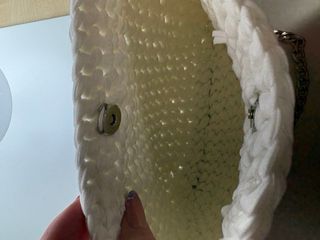 Borsa bianca con tracolla argento