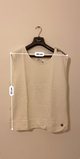 Maglia smanicata TG XL bianca scollo rotondo met