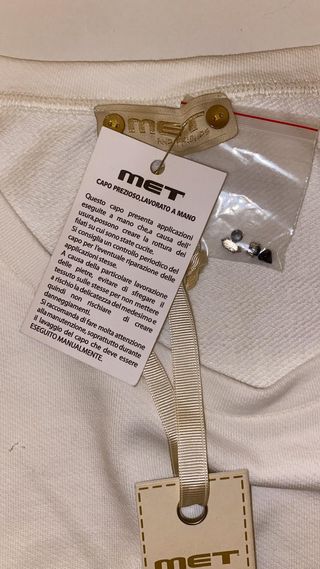 Maglia smanicata TG XL bianca scollo rotondo met